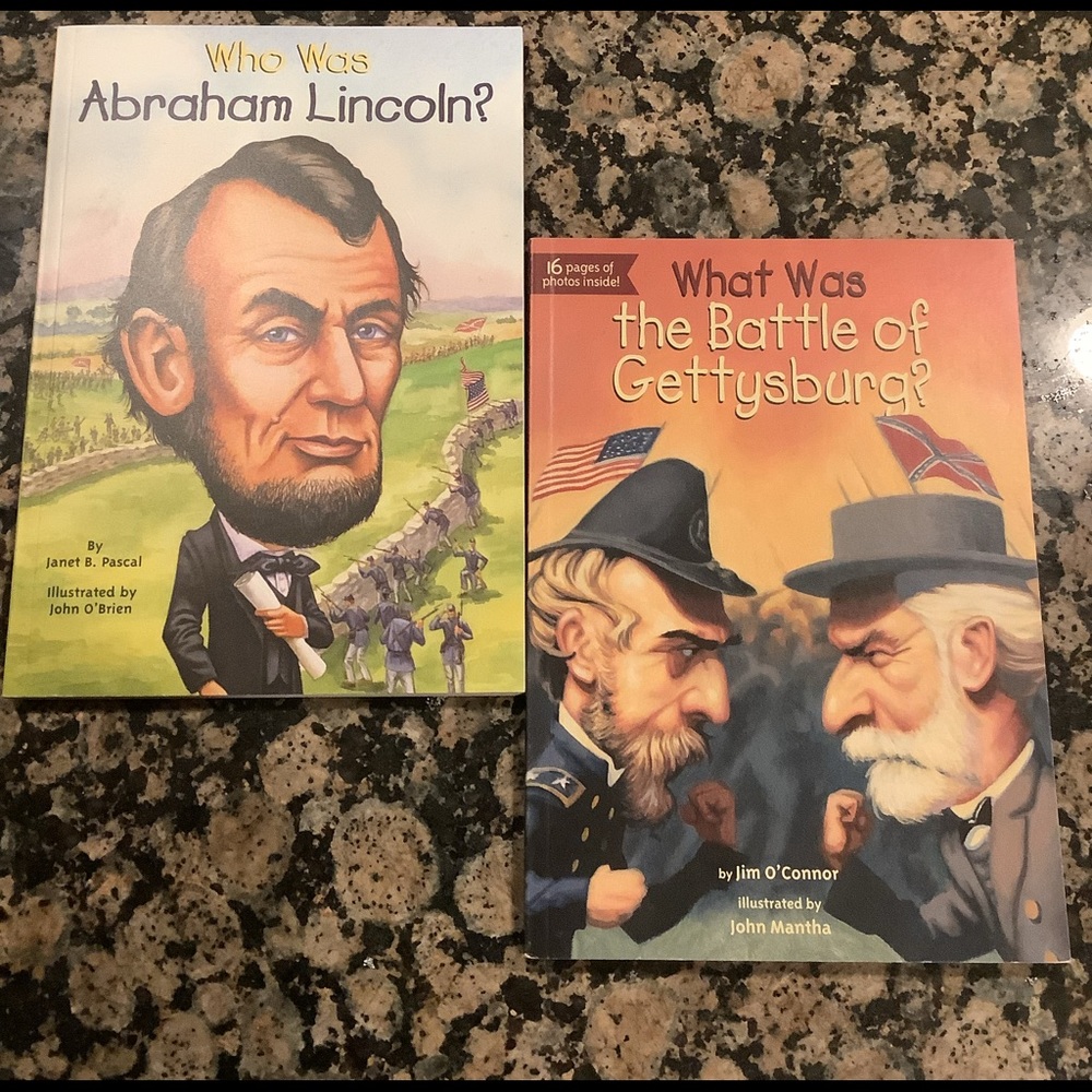 👻Who/ What Was Books Abraham Lincoln & Battle at Gettysburg👻